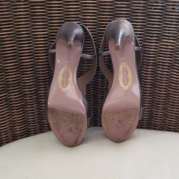 ELIE TAHARI Silver 4" Platform Stiletto Sz 7 - Picture 5 of 5